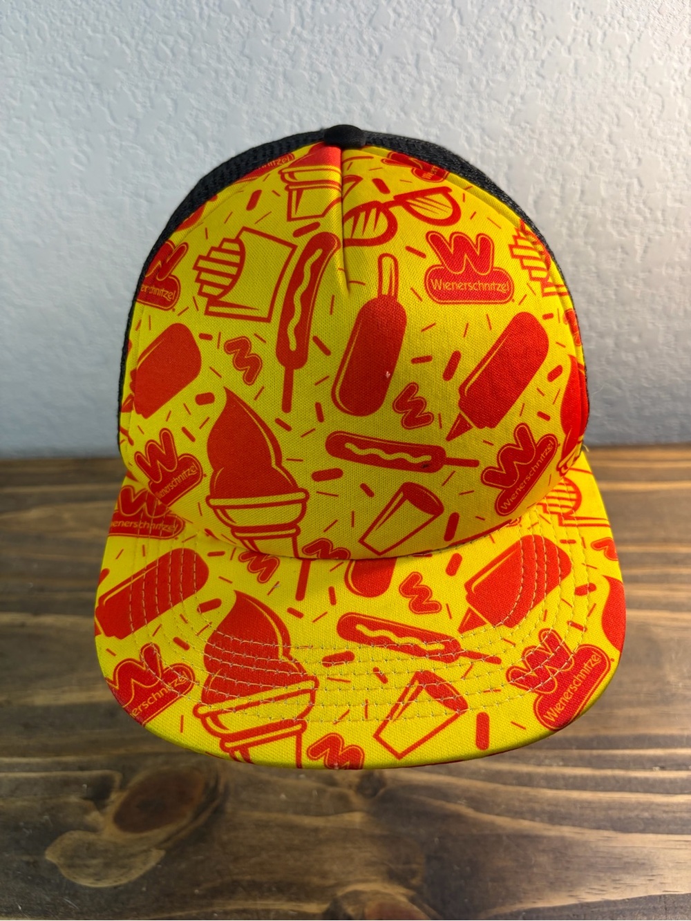Wienerschnitzel Graphic Print Trucker Adjustable Mesh Back Hat Cap Multicolor